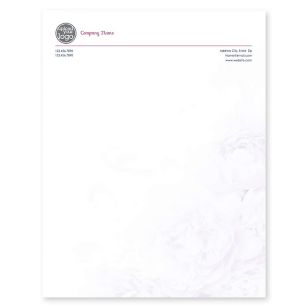 Peony Bouquet Letterhead 8-1/2x11 - Smoke Purple