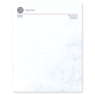 Peony Bouquet Letterhead 8-1/2x11 - Blue, Sky