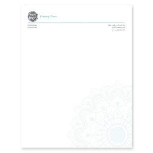 Lace Filigree Letterhead 8-1/2x11 - Tropical Teal