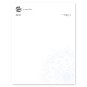 Lace Filigree Letterhead 8-1/2x11 - Blue, Sky