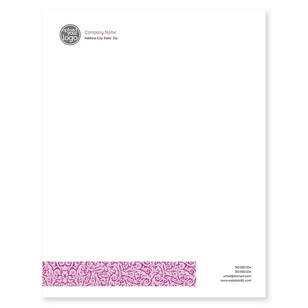 Decorative Scroll Letterhead 8-1/2x11 - Affair Purple