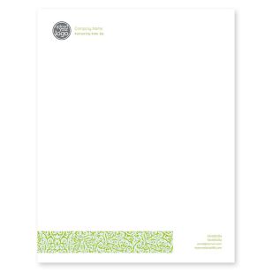 Decorative Scroll Letterhead 8-1/2x11 - Kiwi Green