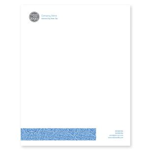 Decorative Scroll Letterhead 8-1/2x11 - Blue, Sky