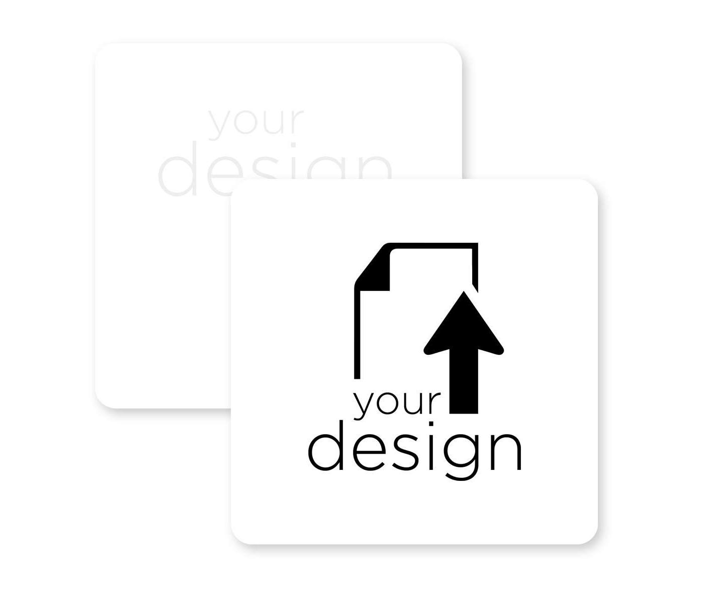 Your Design Coaster 3-1/2" Round Corner Square - White
