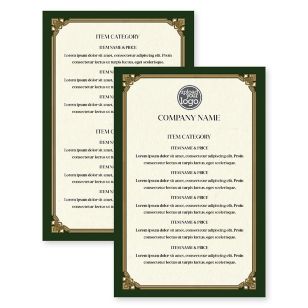 Slainte Menu 5-1/2"x8-1/2" Rectangle Vertical - Deep Teal