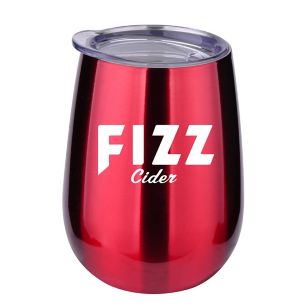 10 oz. Stainless Steel Stemless Wine Glass - Red