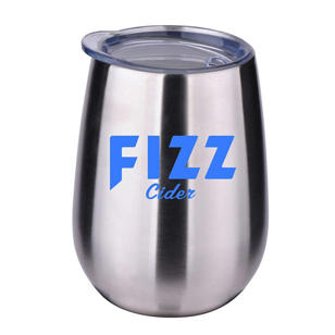 10 oz. Stainless Steel Stemless Wine Glass - Silver