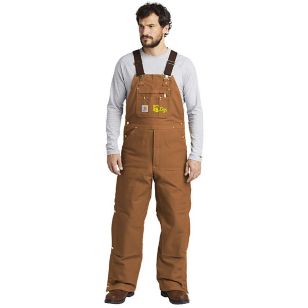 Carhartt Duck Quilt-Lined Zip To Thigh Bib Overalls