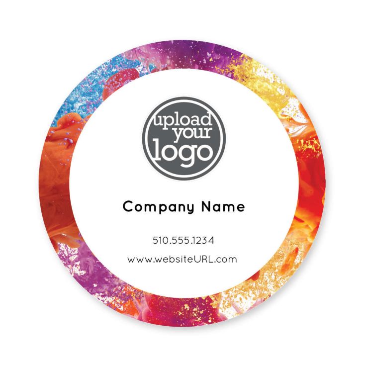 Color Blast Roll Sticker 3"x3" Circle - Strawberry