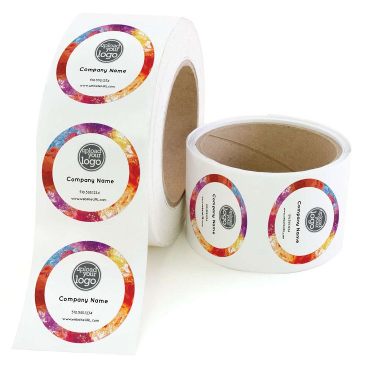 Color Blast Roll Sticker 4"x4" Circle - Strawberry