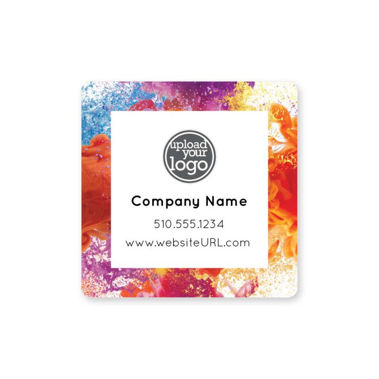 Color Blast Roll Sticker 2"x2" Square (Round Corners) - Strawberry