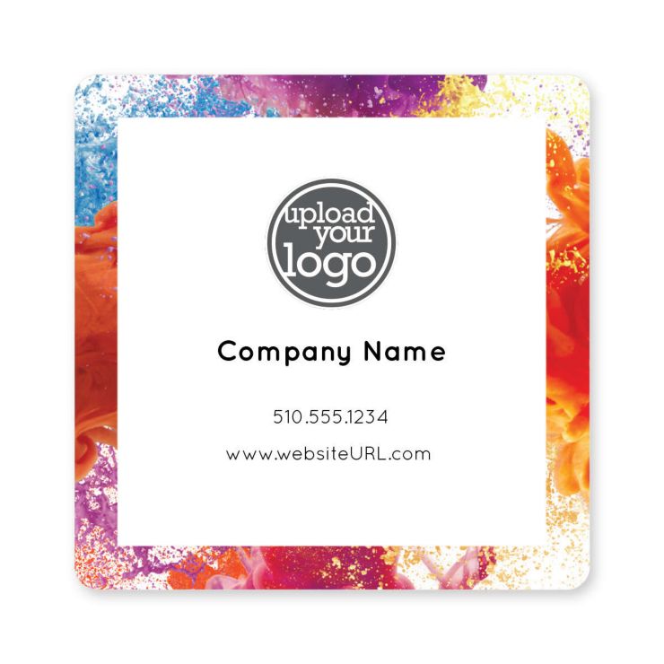 Color Blast Roll Sticker 3"x3" Square (Round Corners) - Strawberry