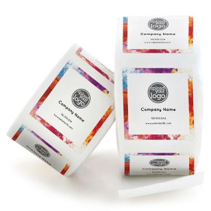 Color Blast Roll Sticker 4"x4" Square (Round Corners) - Strawberry