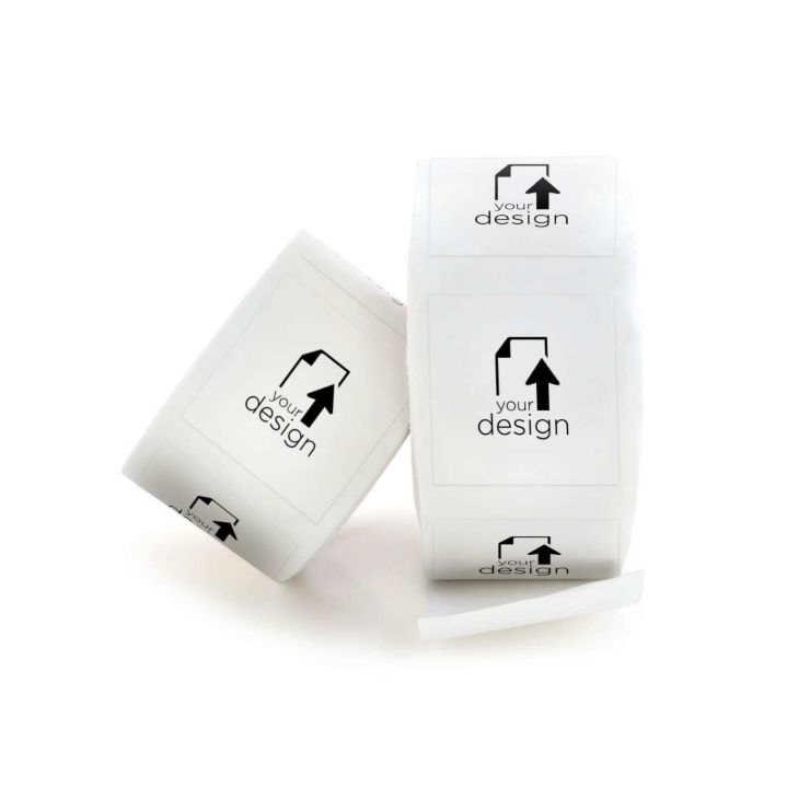 Your Design Roll Sticker 2"x2" Square (Round Corners) - White