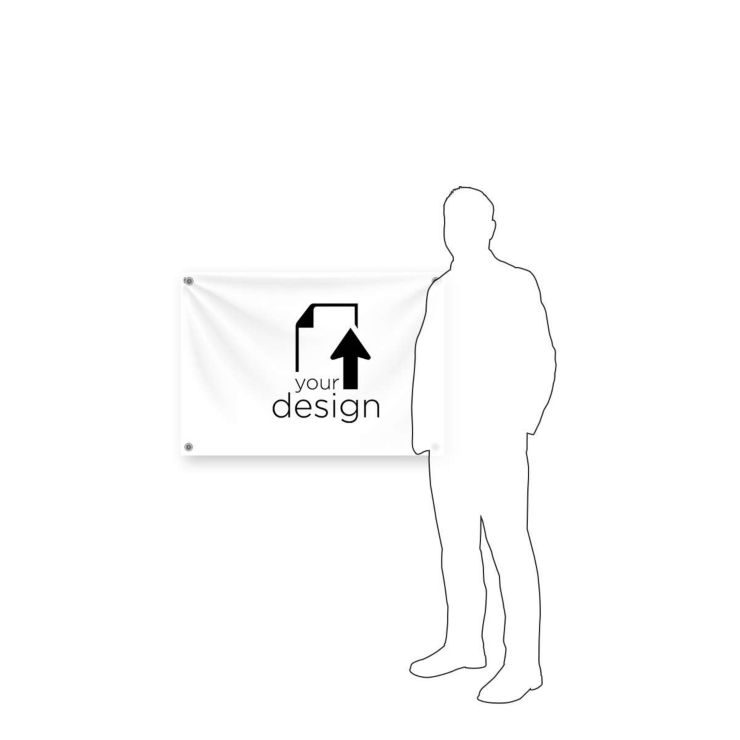 Your Design Vinyl Banner 2'x3' Rectangle Horizontal - White
