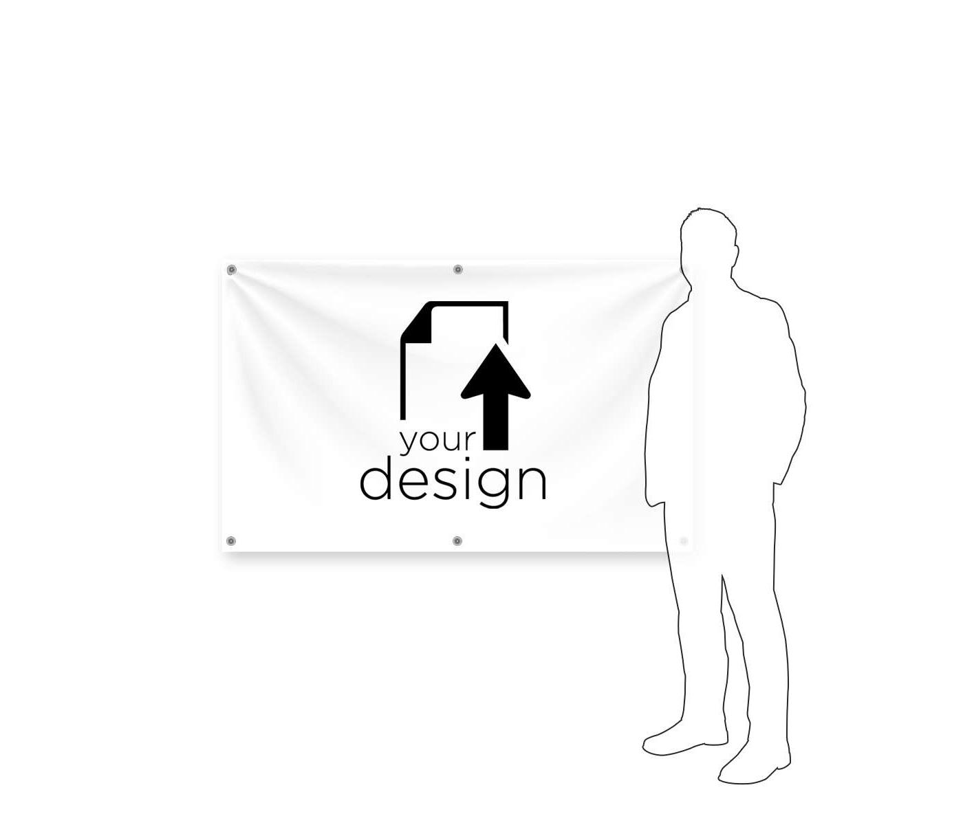 Your Design Vinyl Banner 3'x5' Rectangle Horizontal - White