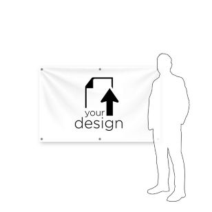 Your Design Vinyl Banner 3'x5' Rectangle Horizontal - White