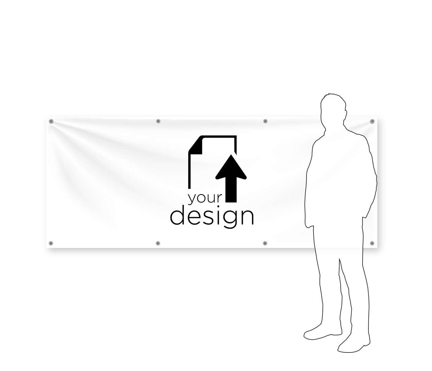 Your Design Vinyl Banner 3'x8' Rectangle Horizontal - White