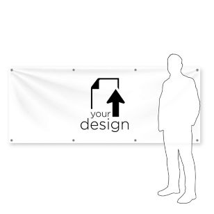 Your Design Vinyl Banner 3'x8' Rectangle Horizontal - White