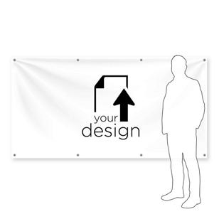 Your Design Vinyl Banner 4'x8' Rectangle Horizontal - White