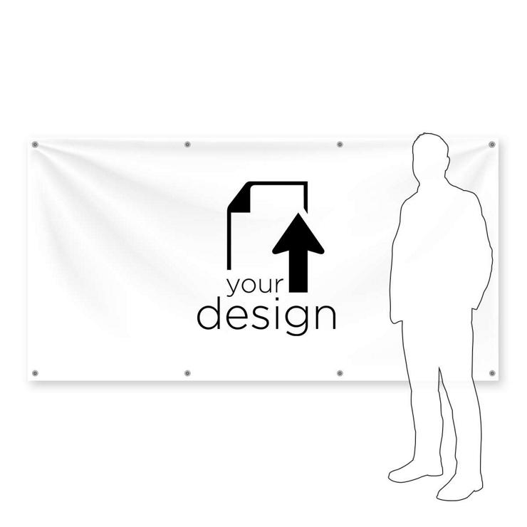 Your Design Vinyl Banner 4'x8' Rectangle Horizontal - White