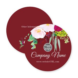 Fancy Fall Coaster 3-5/8" Circle - Merlot Red