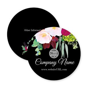 Fancy Fall Coaster 3-5/8" Circle - Black