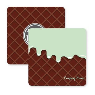 Delirious Coaster 3-1/2" Round Corner Square - De York Green