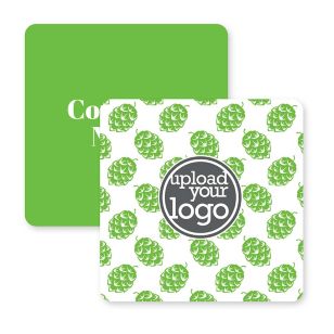 Hops Coaster 3-1/2" Round Corner Square - Green