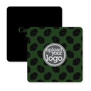 Hops Coaster 3-1/2" Round Corner Square - Black