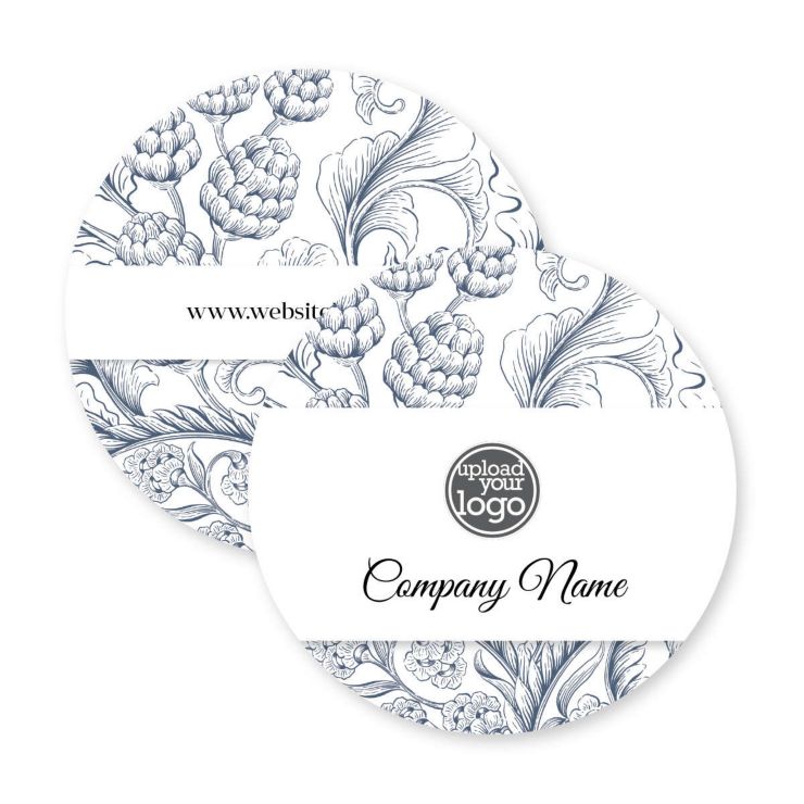 Elegant Endive Coaster 3-5/8" Circle - Blue Stratos