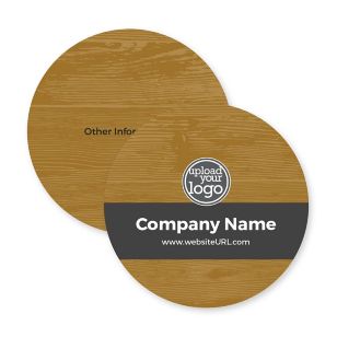 Rustic Pane Coaster 3-5/8" Circle - Brown