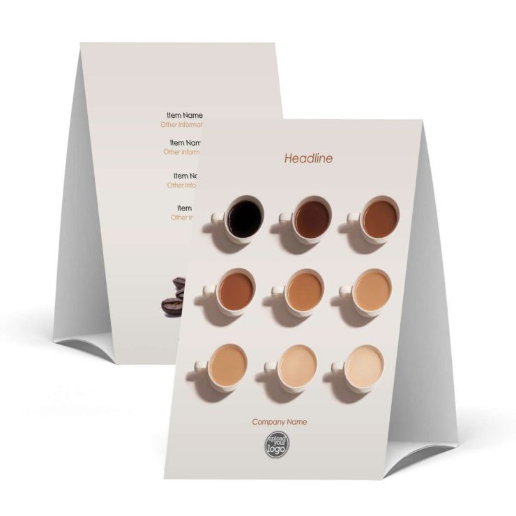 Nine Shades Table Tent 4" x 6" Rectangle Vertical - Ecru White