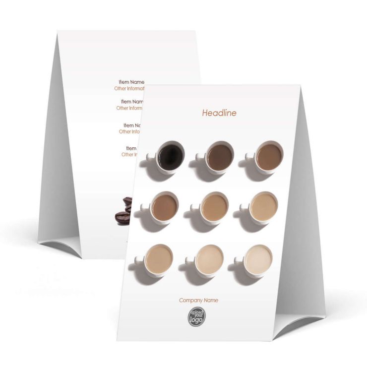 Nine Shades Table Tent 4" x 6" Rectangle Vertical - White