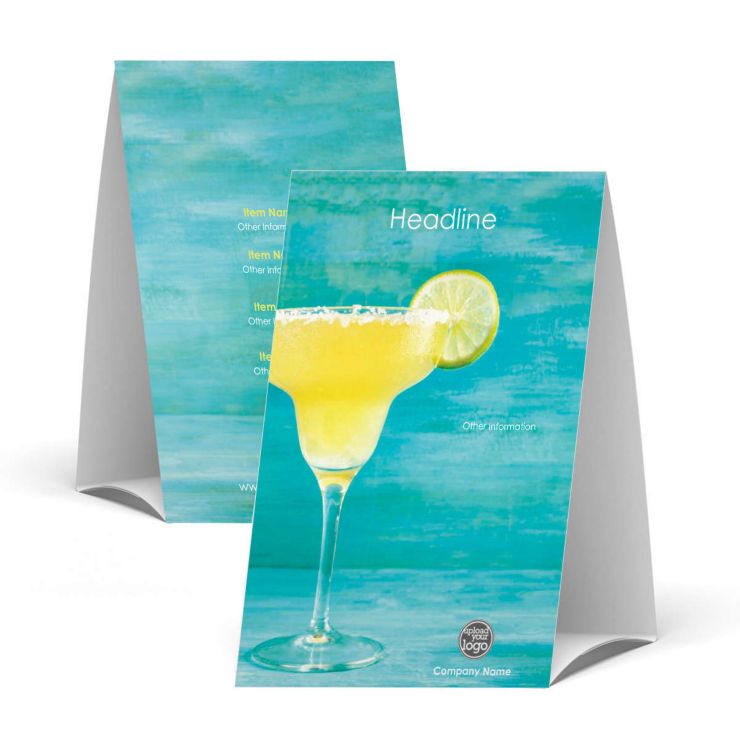 Blissful 60 Minutes Table Tent 4" x 6" Rectangle Vertical - Tropical Teal