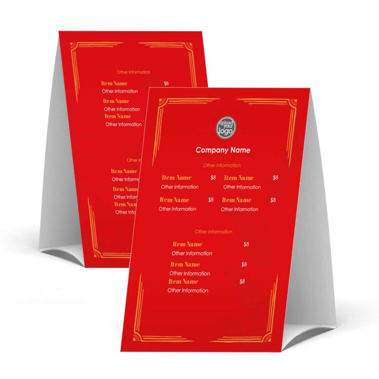 Basic Barley Table Tent 4" x 6" Rectangle Vertical - Red