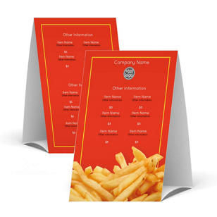 Fries on the Side 4" x 6" Table Tent - Red