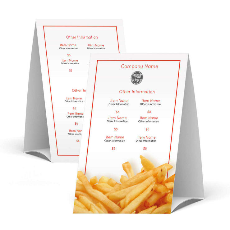 Fries on the Side Table Tent 4" x 6" Rectangle Vertical