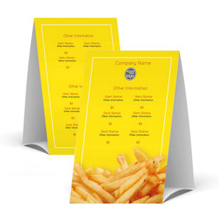 Fries on the Side 4" x 6" Table Tent - Yellow