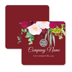 Fancy Fall Coaster 3-1/2" Round Corner Square - Merlot Red