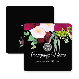 Fancy Fall Coaster 3-1/2" Round Corner Square - Black