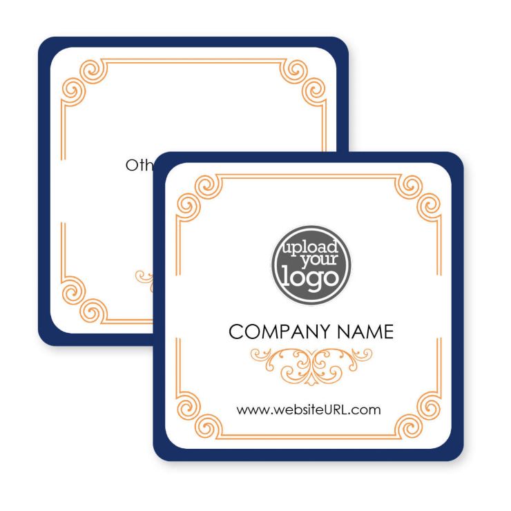 Deco Dining Coaster 3-1/2" Round Corner Square