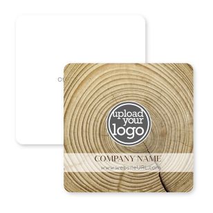 Dendochronology Coaster 3-1/2" Round Corner Square - White