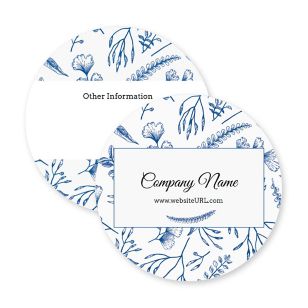 Vintage Floral Coaster 3-5/8" Circle - Blue