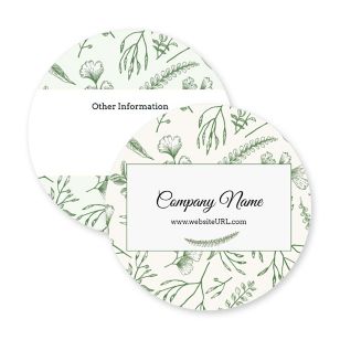 Vintage Floral Coaster 3-5/8" Circle - De York Green