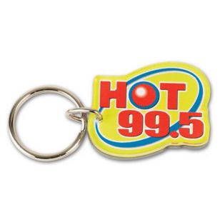 Custom-Shaped Acrylic Key Ring - 4 Sq. Inches - White