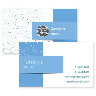 Geo Rings Business Card 2x3-1/2 Rectangle Horizontal - Tropical Teal