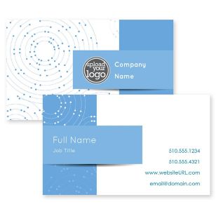 Geo Rings Business Card 2x3-1/2 Rectangle Horizontal - Tropical Teal