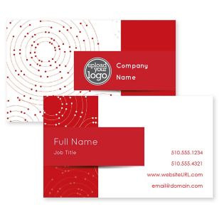 Geo Rings Business Card 2x3-1/2 Rectangle Horizontal - Red