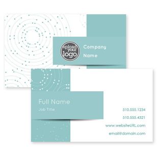 Geo Rings Business Card 2x3-1/2 Rectangle Horizontal - Blue, Sky